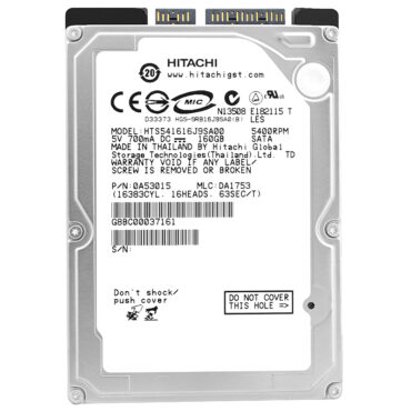 Hitachi HTS541616J9SA00 160GB 8Mb Cache 5400Rpm Sata 2,5"