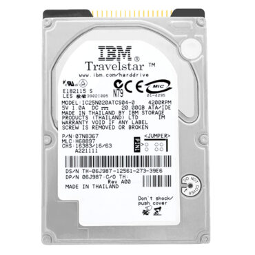 Festplatte IBM IC25N020ATCS04-0 20GB 4200Rpm IDE/ATA 2Mb 2,5'' Zoll