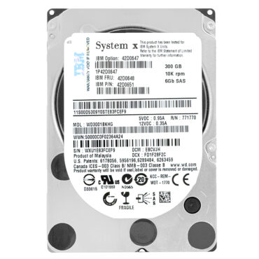 IBM WD3001BKHG 300GB Sas II 10 000Rpm 64Mb Cache 2.5" Zoll 42D0651