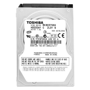 Festplatte Toshiba 80GB MK8037GSX 8Mb Cache 5400Rpms SATA II 2.5'' Zoll