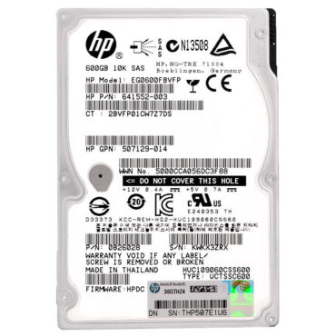 Festplatte HP EG0600FBVFP 600Gb Sas II 10 000Rpm 2.5'' Zoll 641552-003