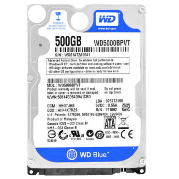 Festplatte Western Digital WD5000BPVT 500GB 8Mb Cache 5400Rpm SATA II 2,5" Zoll