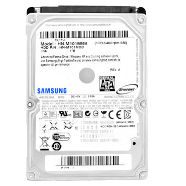 Festplatte Samsung HN-M101MBB 1TB 5400Rpm 8Mb Cache Sata II 2,5"