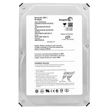 Festplatte Seagate ST380011AS 80GB 2MB Cache 7200Rpm Sata II 3,5'' Zoll