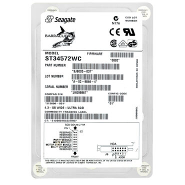 Festplatte Seagate ST34572WC 4.3 GB 80-PIN  7200RPM 3,5" Zoll