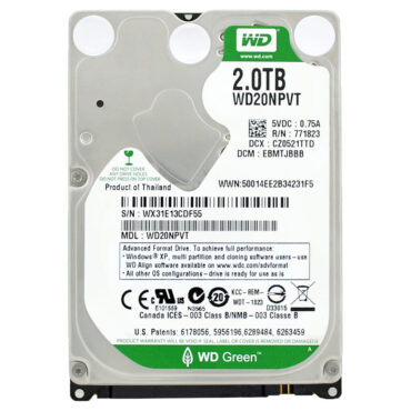 WD GREEN WD20NPVT 2TB 8MB 5400U/min 2,5" SATA II