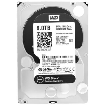 Western Digital BLACK WD6001FZWX 6TB 7200U/min 128MB SATA 6Gb/s 3,5''