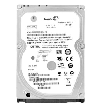 Seagate 250Gb ST9250320AS 8 Mb Cache 5400Rpm SATA II 2,5"