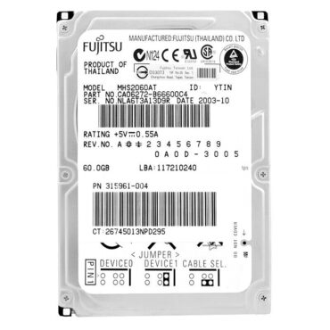 Festplatte Fujitsu MHS2060AT 60GB IDE/ATA 4200Rpm 2.5'' Zoll