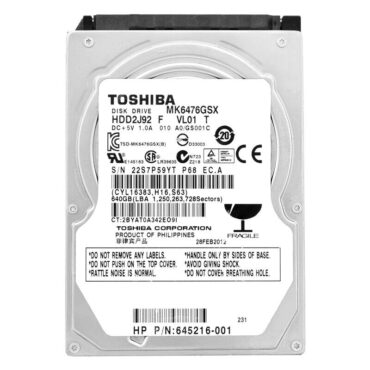 Festplatte Toshiba 640Gb MK6476GSX 8Mb Cache 5400Rpm Sata II 2,5" Zoll