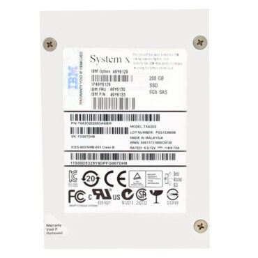 IBM 49Y6130 200GB SAS SSD 6Gb 2.5'' 49Y6129 49Y6133