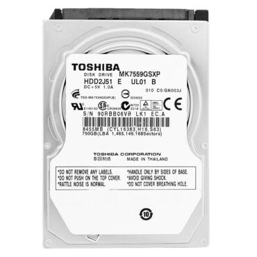 Festplatte Toshiba 750Gb MK7559GSXP 8Mb Cache 5400 RPM Sata II 2,5'' Zoll