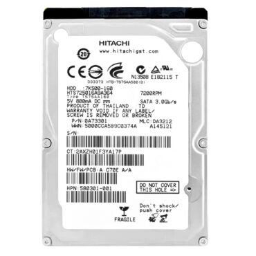 Hitachi HTS725016A9A364 250GB 16Mb Cache 7200Rpm Sata II 2,5"