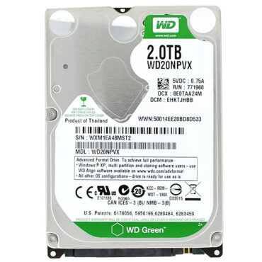 WD GREEN WD20NPVX 2TB 8MB 5400U/min 2,5" SATA III