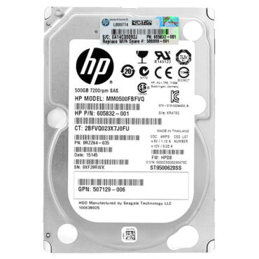 Festplatte HP MM0500FBFVQ 500GB 7200Rpm Sas II 2.5'' 605832-001