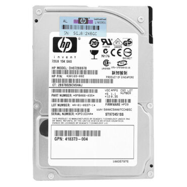 Festplatte HP 72Gb DH072BB978 16Mb Cache 15 000Rpm SAS 2,5" Zoll 430169-002