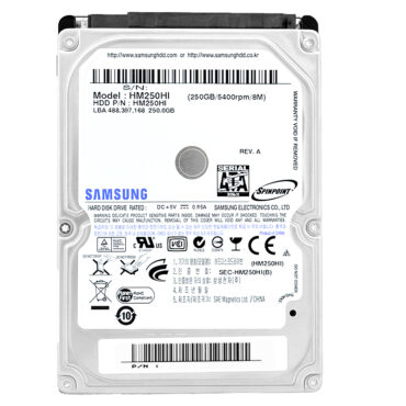 Festplatte Samsung HM250HI 250GB 8Mb Cache 5400Rpm Sata II 2,5"