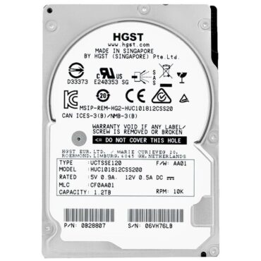 Festplatte HGST 1.2TB HUC101812CSS200 10 000Rpm 128Mb Cache Sas III 2.5" Zoll