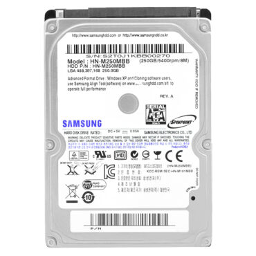 Festplatte Samsung 250Gb HN-M250MBB 8Mb Cache 5400Rpm Sata II 2,5" Zoll