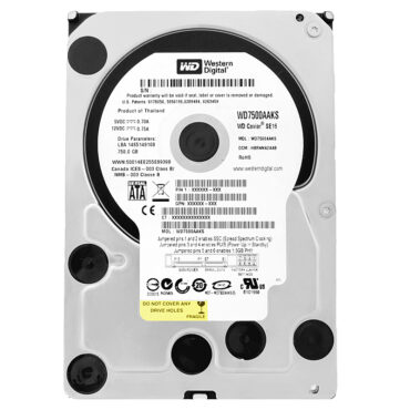 Festplatte Western Digital 750GB WD7500AAKS 16Mb Cache 7200Rpm Sata II 3,5" Zoll