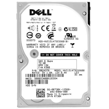 Festplatte Dell 73GB HUC151473CSS600 15000Rpm Sas II 2.5'' Zoll 0R730K