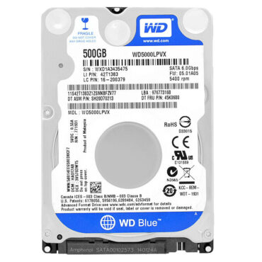 Festplatte Western Digital 500Gb WD5000LPVX 8Mb Cache 5400 Rpm Sata III 2,5 Zoll