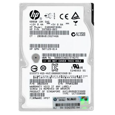 Festplatte HP EG0600FBDBU 600Gb 10000Rpm Sas II 2.5'' Zoll 597609-003