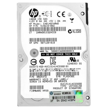 Festplatte HP EH0146FARWD 146Gb 15 000 Rpm Sas II 2.5'' Zoll 518216-002