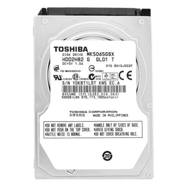 Festplatte Toshiba 500Gb MK5065GSX 8Mb Cache 5400 Rpm Sata II 2,5'' Zoll