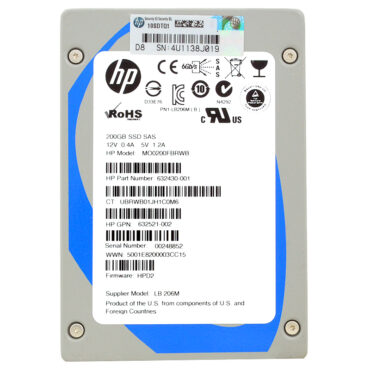 HP MO0200FBRWB 200GB SAS 6Gb/s 2.5“ SSD 632430-001