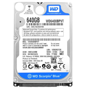 Western Digital WD6400BPVT 640GB 5400RPM SATA II 8MB 2.5'' Zoll