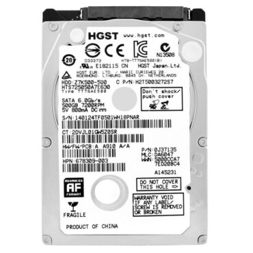 Festplatte HGST 500GB HTS725050A7E630 7200Rpm 32MB Sata III 2.5'' Zoll