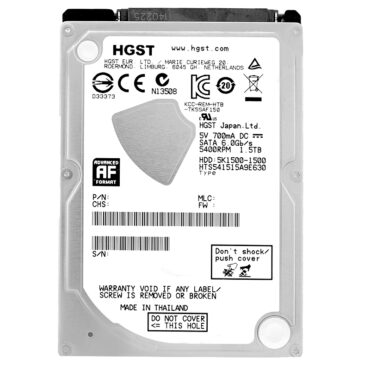 HGST HTS541515A9E630 1.5 TB SATA III 5400 RPM 32MB Cache 2.5''