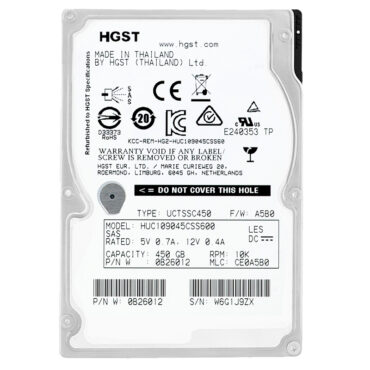 HGST/ Hitachi 450Gb HUC109045CSS600 64Mb Cache 10 000Rpm Sas II 2,5" Zoll