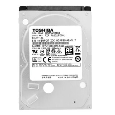 Festplatte Toshiba 2Tb MQ03ABB200 16Mb Cache 5400Rpm Sata III 2,5" Zoll