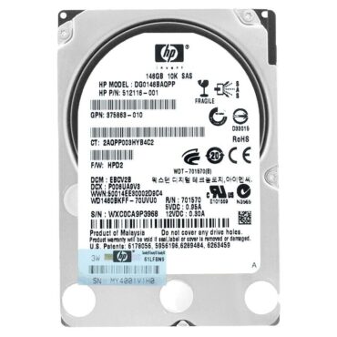 Festplatte HP DG0146BAQPP 146GB 10 000Rpm Sas 2.5" Zoll 512116-001