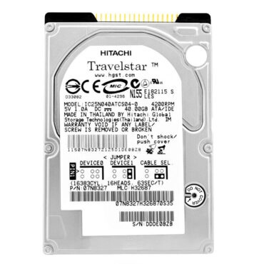 Festplatte Hitachi 40Gb IC25N040ATCS04-0 2Mb Cache 4200Rpm PATA 2,5" Zoll