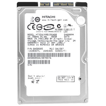 Festplatte Hitachi HTS541680J9SA00 80GB 5400RPM 8MB SATA 2,5''