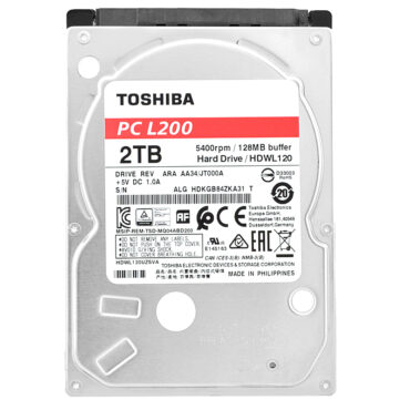 Festplatte Toshiba L200 2TB HDWL120UZSVA 128Mb Cache 5400Rpm SATA III 2.5''