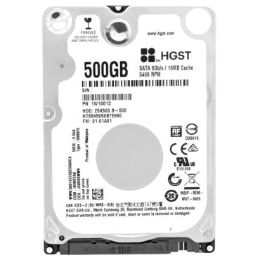 Festplatte HGST HTS545050B7E660 500GB Sata III 5400Rpm 16Mb Cache 2.5" Zoll