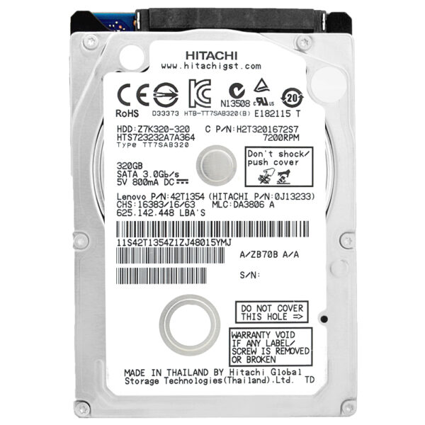 Hitachi HTS723232A7A364 320GB 16MB Cache 7200Rpm Sata II 2,5"