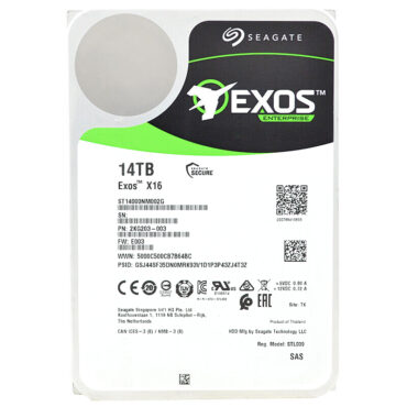 Seagate ST14000NM002G 14TB 7200Rpm 256Mb Cache Sas III 3,5" Zoll Exos