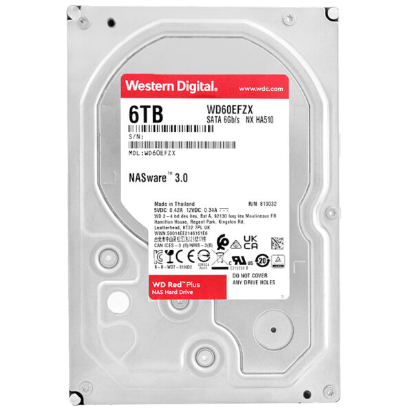 Western Digital Red 6TB WD60EFZX 5400RPM 128MB Cache Sata III 3,5"