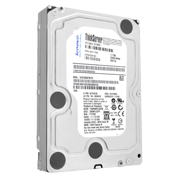 Lenovo 1TB WD1003FBYX 64MB Cache 7200RPM Sata II 3,5" Zoll 0C44461 – Bild 2