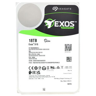 Seagate ST18000NM001J 18TB 7200Rpm 256Mb Cache Sata III 3,5" Zoll Exos