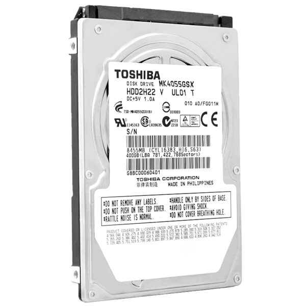 Festplatte Toshiba 400Gb MK4055GSX 8Mb Cache 5400RPM Sata II 2,5'' Zoll – Bild 2
