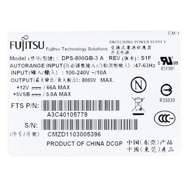 Netzteil Fujitsu A3C40105779 800WATT DPS-800GB-3 A RX300 S6 – Bild 3