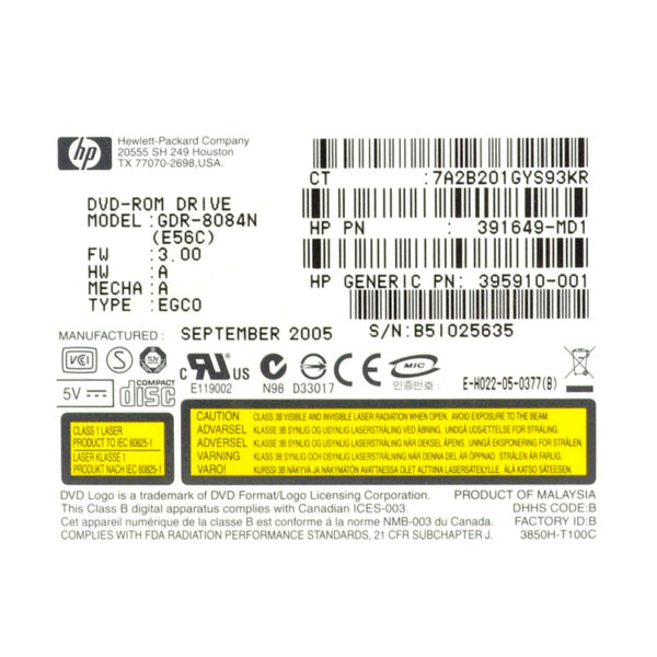 HP DVD-ROM GDR-8084N IDE 391649-MD1 395910-001 – Bild 4