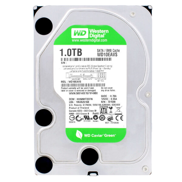 Western Digital Green WD10EAVS 1TB 5400RPM 8MB Sata III 3,5 Zoll