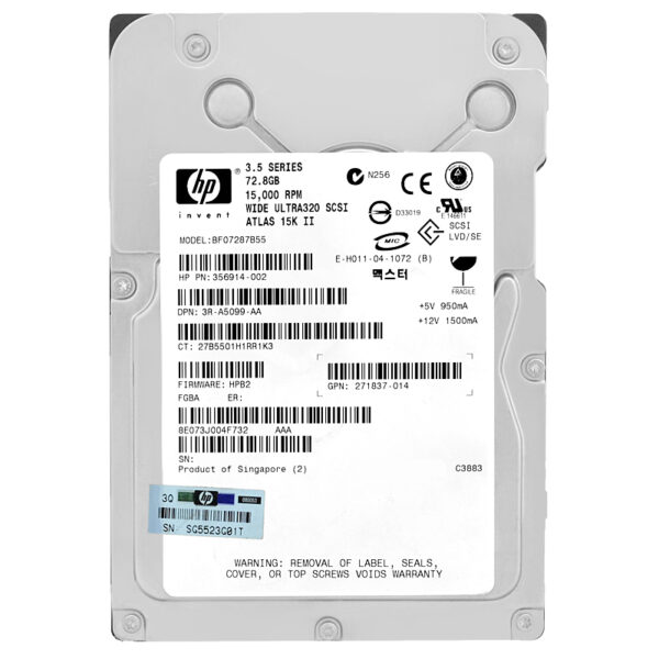 Festplatte HP BF07287B55 72.8GB SCSI U320 15000RPM 3.5" Zoll 356914-002